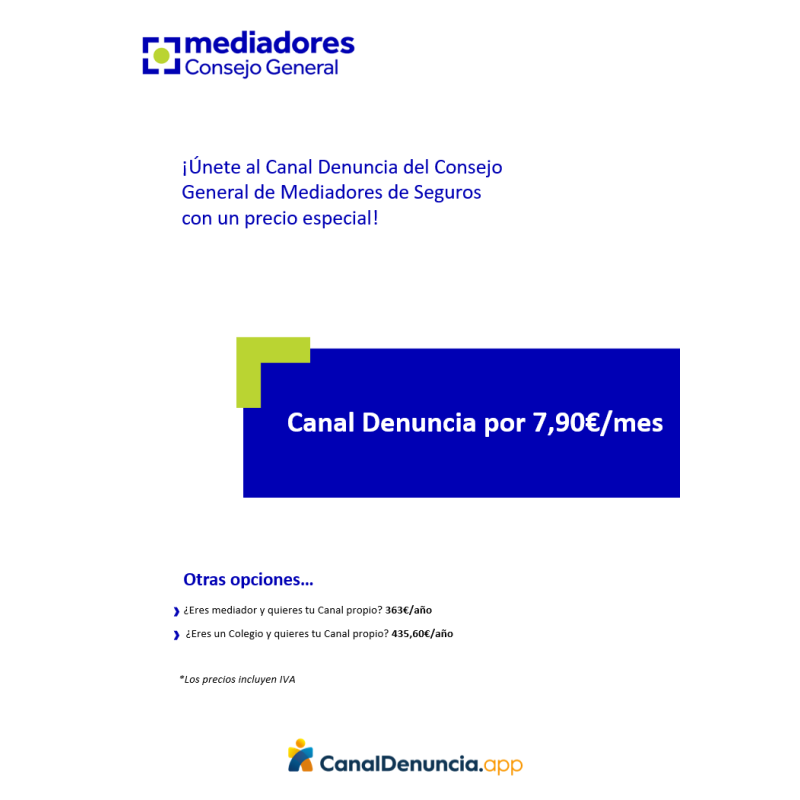Canal de Denuncias para el Consejo General de Mediadores de Seguros